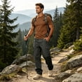thumbnail image 6 of Resicozy Baggy Wide Leg Cargo Sweatpants for Men Elastic Waist Relaxed Fit Lightweight with Pockets Dark Gray L, 6 of 6
