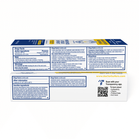 Doctor Butler's Hemorrhoid & Fissure Ointment Fast Acting Relief (1 oz)