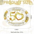 thumbnail image 2 of 50th Anniversary Decorations 50Pcs Plates White and Gold Large Heavy Duty Paper Plates Disposable Tableware for Wedding Decorations, 2 of 4