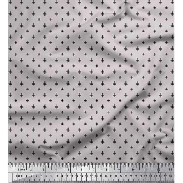 Soimoi Tissu de Soie Hash Signe Géométrique Tissu Imprimé par la Cour 42 Pouces de Large