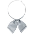 thumbnail image 1 of CORBATA DE LAZO DOBLE CAPA AJUSTABLE DE SATÉN PARA MUJERES INSPIRE CHIC PARA CAMISA UNIFORME GRIS PLATA TALLA ÚNICA, 1 of 5