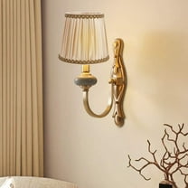 HONMEET Vintage European Style Khaki Canvas Lampshade with Iron Frame for Home Decoration and Lighting