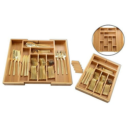 ADORN Expandable Bamboo Utensils & Utility-Drawer Organize Drawer Extra Dividers up to 13 (Best Way To Organize Kitchen Drawers)