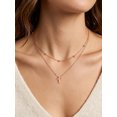 thumbnail image 2 of KeyStyle Cross Necklace for Women,14K Rose Gold Plated Double Layered Cross Pendant Copper Christmas Easter Christian Jewelry Gifts, 2 of 9