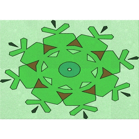 Ahgly Company Indoor Rectangle Patterned Stoplight Go Green Area Rugs, 7' x 10'