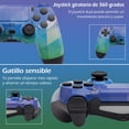 thumbnail image 3 of Controlador Inalámbrico para PS4, Compatible con PlayStation 4/4 Slim/4 Pro/PC Windows, Diseño Cuadrado Azul y Verde, 3 of 8