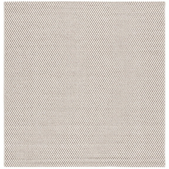 SAFAVIEH Sisal All-Weather Delroy Solid Indoor/Outdoor Area Rug, Natural/Ivory, 6'7" x 6'7" Square