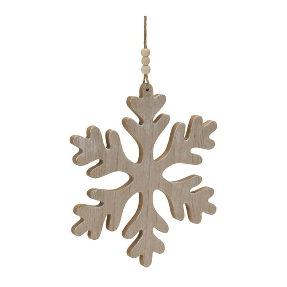 Melrose Wooden Snowflake Christmas Ornaments - 8"" - Brown - 12ct