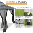 thumbnail image 4 of HOTEEL 12' x 12' Outdoor Pop-Up Gazebo Canopy with Mosquito Netting, 2-Tiered Vented Top, 3 Adjustable Heights for Backyard, Garden, Lawn, Gray, 4 of 15