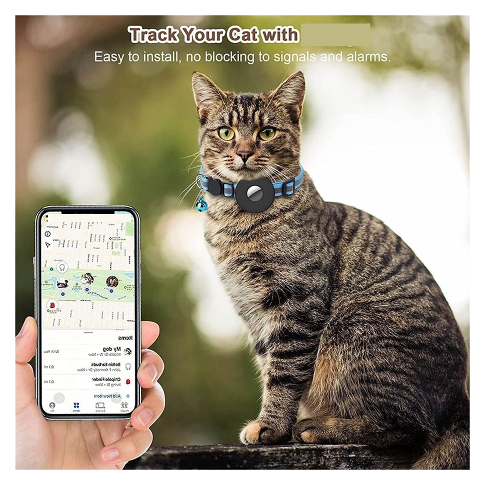 For Protective Cover Nylon Pet Cat Bell Ring Collar For GPS Locator Anti-lost Location Tracker Device Cover - Quick Location