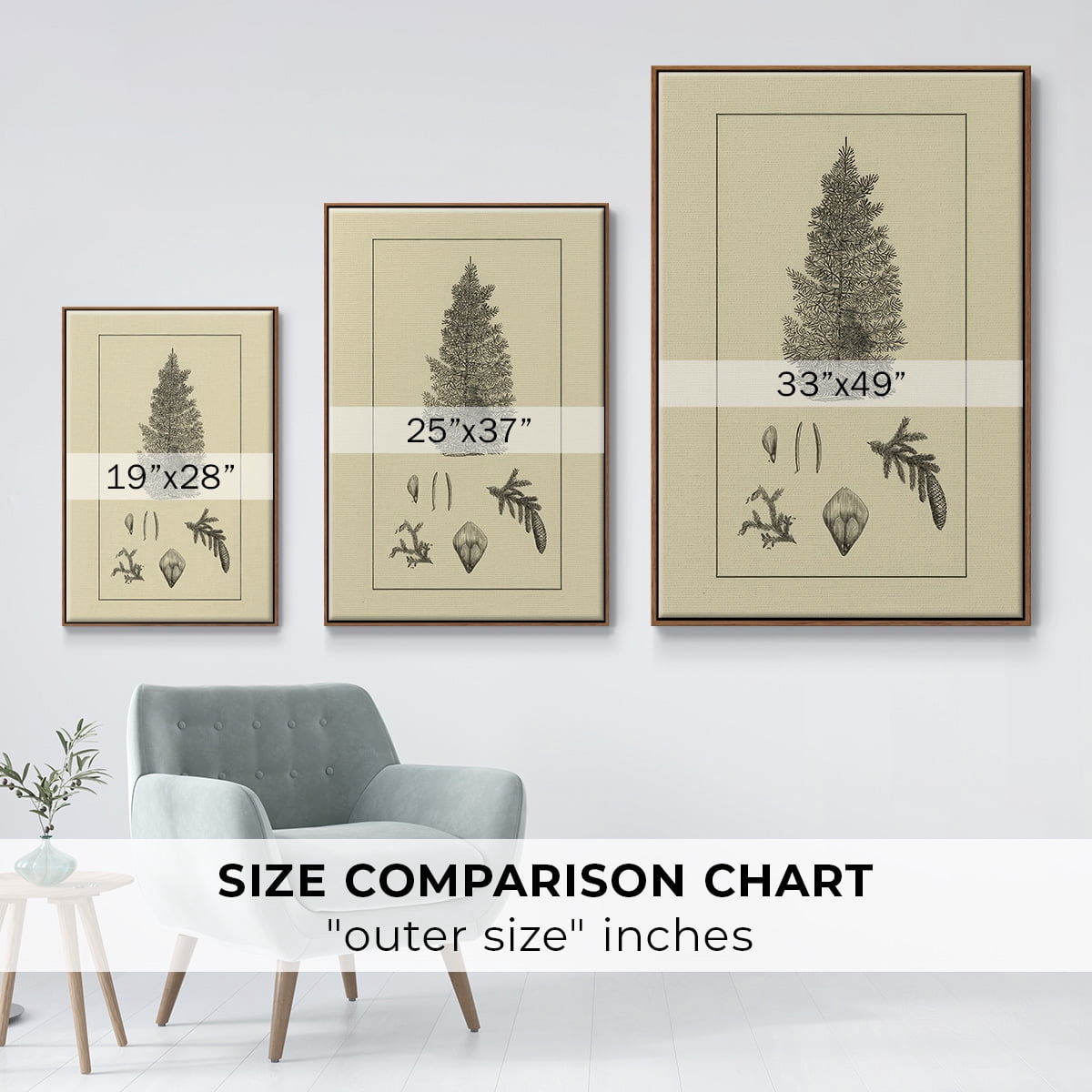 Arbor Study I - Framed Gallery Wrapped Holiday Canvas - 25 x 37 - Rosewood Frame