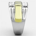 thumbnail image 4 of Luxe Jewelry Designs Men's Two Tone Gold Ion Plated Stainless Steel Ring with Crystal - Size 8, 4 of 4