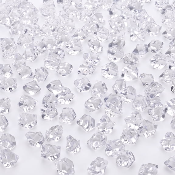 250pcs Fake Ice & Acrylic Diamonds, Clear Vase Fillers for Centerpieces, Realistic Plastic Gems for Wedding Table Scatter & Party Decor Display