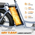 thumbnail image 3 of SANOPY 500W Electric Scooter for Adults with Seat,48V Removable Battery, 20 Mile Range, 20MPH Max Speed,Shock Absorber, Rear Rack, Commuter E-Bike for Teens and Adults, 3 of 9