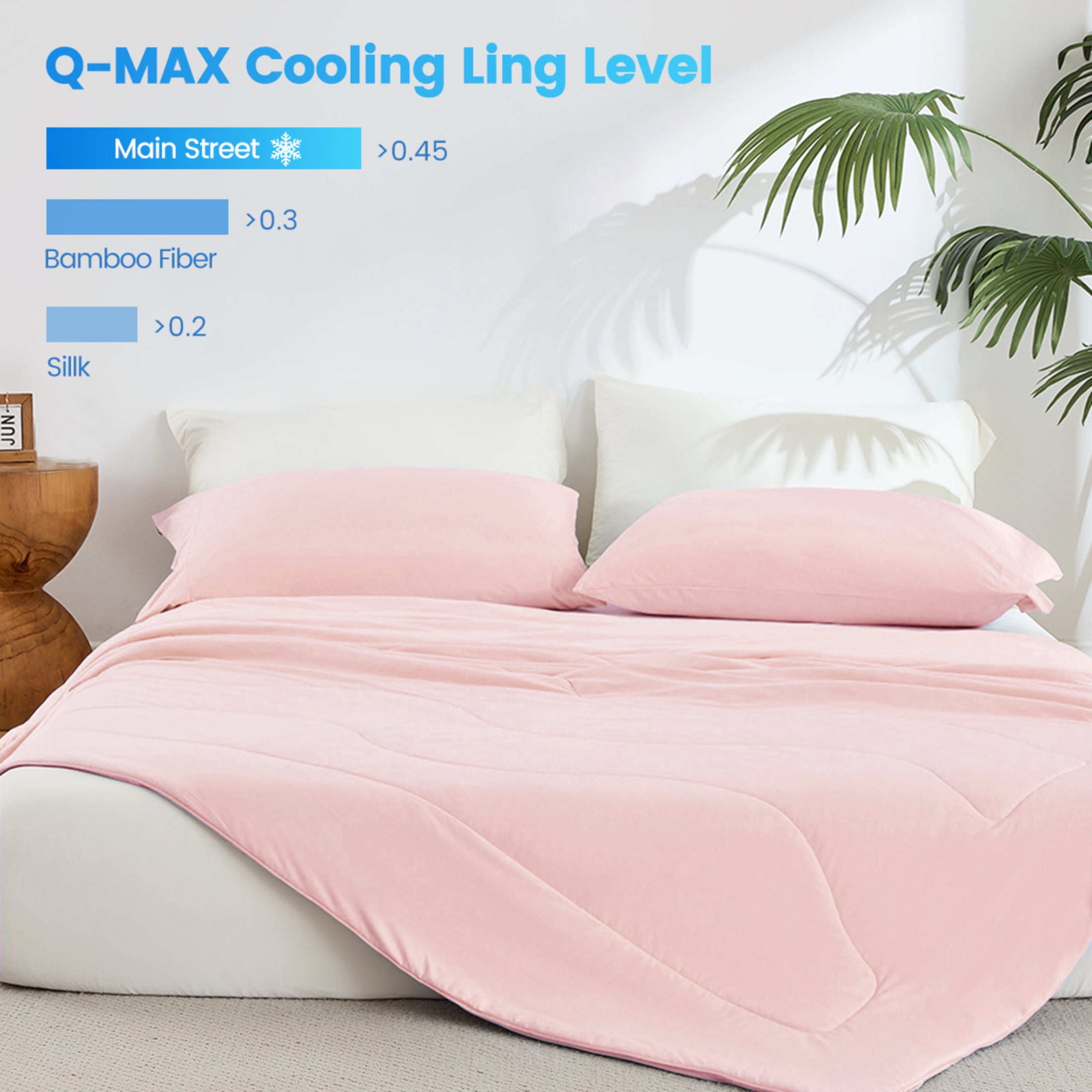 GDF Studio 60x90" Twin/Twin XL Cooling Down Alternative Comforter, All-Season Bedding for Hot Sleepers, Pink
