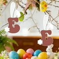 thumbnail image 4 of E Wooden Bunny Ear Ornament With Letter Design, Hanging Decor For Wall, Corridor And Living Room, Easter Holiday Accent And Home Decor, 4 of 7