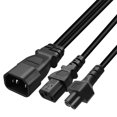 thumbnail image 6 of Jesscasday 3-Prong C14 to C5+C13 Connector Adapter Cord Male Plug to Female Converter Wire, 6 of 6