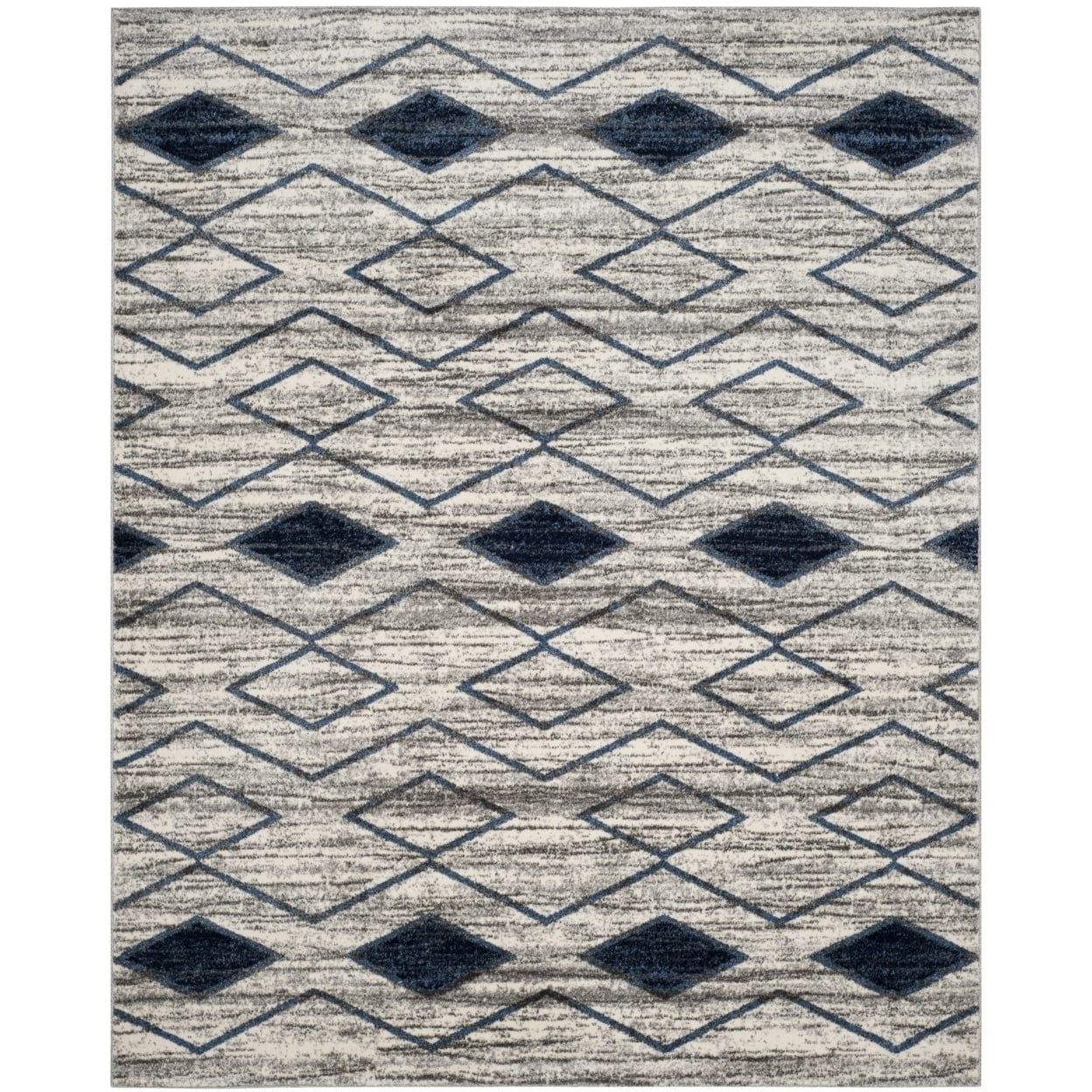 SAFAVIEH Tunisia Lydia Geometric Area Rug, Light Grey/Blue, 4' x 6'