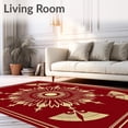 thumbnail image 2 of ODIKA 2'x3' Machine Washable Non-Slip Area Rug, Art Sunburst with Radiating Fan Motif Accents High Traffic Rug with Pad, Red, 731305, 2 of 8