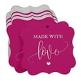 thumbnail image 3 of Inkdotpot Made With Love Wedding Bottle Tag Real Silver Foil Favor Bracket Shape Hang Tags Pack Of 100, 3 of 7