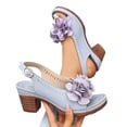 thumbnail image 3 of Xucatan Women's Plus Size Heeled Sandals, Romantic Floral Detail with Adjustable Buckle Ankle Strap, Stable Block Heel for All Day Wear Gift, 3 of 9