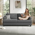 thumbnail image 3 of BLAZANT 84” Loveseat Sofa, High Resilience Loveseat Sofa, Linen Fabric 2 Seat Sofa Couch with Wooden Frame& Upholstered Cushion, Modern Deep Seat Sofa for Bedroom Office, 3 of 14