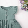 thumbnail image 6 of Splozh Summer Dresses 2T 3T 4T 5T 6T 7T Toddler Fall Dress with Bag Girls Ruffle Dress Casual Summer Clothes for Baby Girls,Green,2-3 Years, 6 of 9