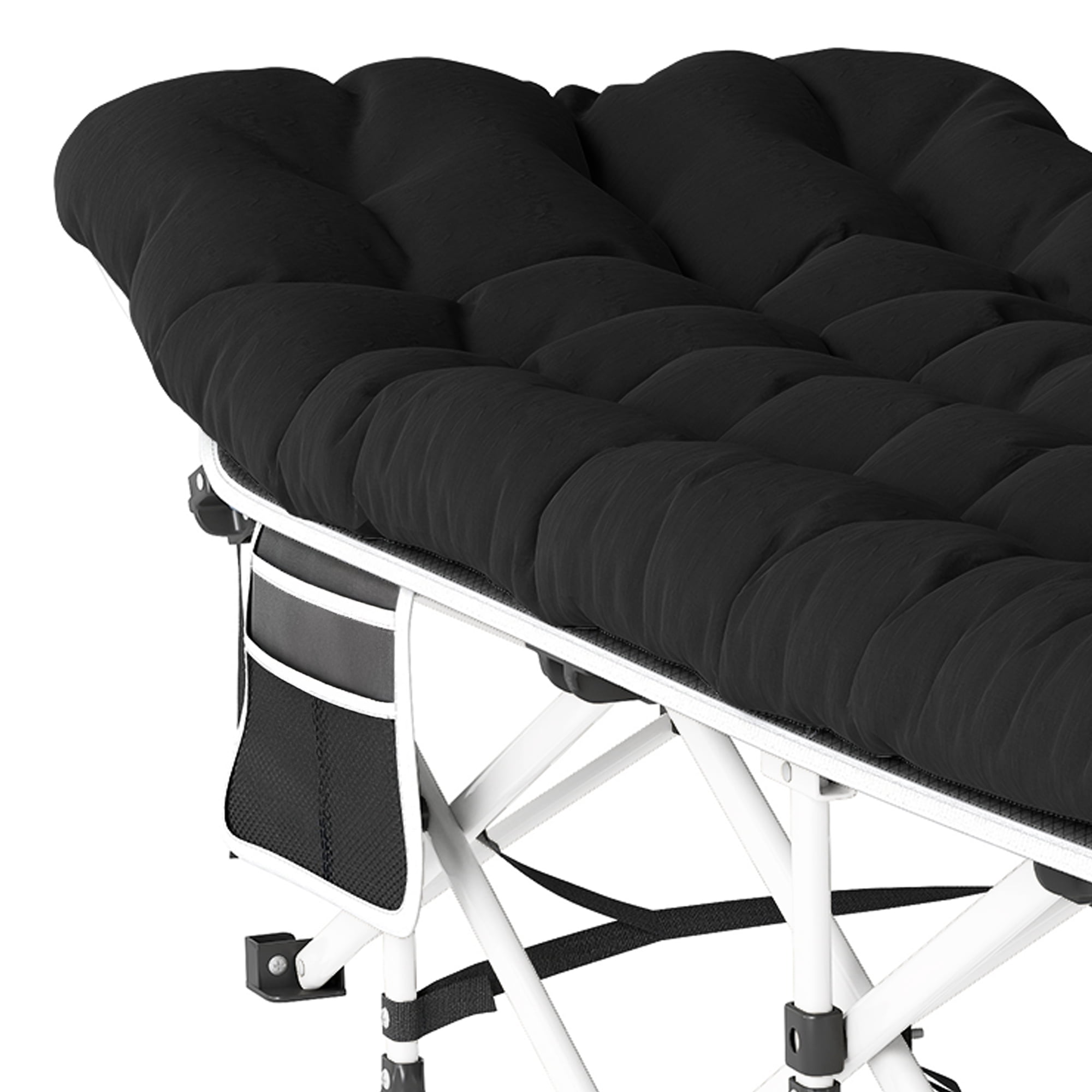 Uforic Folding Camping Cot w/ Mattress & Carry Bag, 1200D Oxford, 575 Lb Capacity for Travel, Black