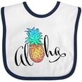 thumbnail image 3 of Inktastic Aloha in Cursive with Pineapple Rainbow Colors Boys or Girls Baby Bib, 3 of 4
