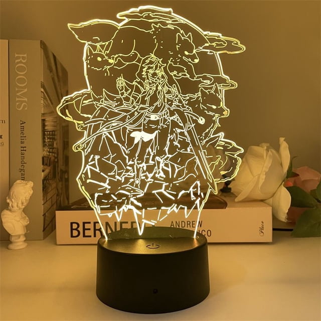Luz nocturna LED 3D Plants vs Zombies que cambian de color para niños
