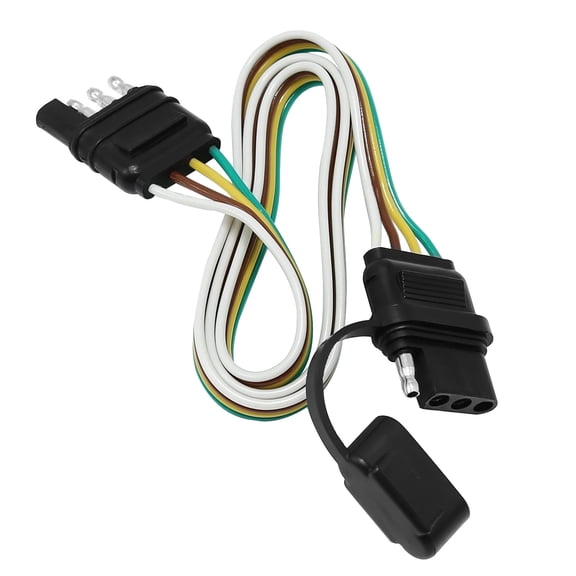 Anxingo 4 Pin Trailer Light Wiring Harness Adapters,4 Wires 4-Way Plug 4 pin Flat Wire Extension Male & Female Connector 32Inch Long