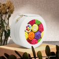 thumbnail image 6 of Naloa Brightly Colored Cupcakes Round Jewelry Box, Travel Jewelry Organizer, 3.9 x 3.9 x 2in Jewelry Storage Box for Women-White, 6 of 7