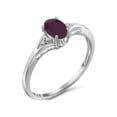 thumbnail image 2 of JewelersClub Ruby Ring Birthstone Jewelry – 0.50 Carat Ruby Sterling Silver Ring Jewelry with White Diamond Accent – Gemstone Rings with Hypoallergenic Sterling Silver Band, 2 of 4
