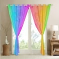 thumbnail image 4 of Cute Rainbow 30%-50% Blackout Curtains Colorful Ombre Gradient Curtains, Kawaii Love Hearts Curtains & Drapes Zebra Print Living Room Curtains, Girly Psychedelic Window Curtains, 4 of 6