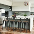 thumbnail image 2 of Fantizee 30 inch Metal Bar Stools Set of 4 Industrial Counter Height Bar Chairs with Backrest Indoor Outdoor Kitchen Distressed Gold, 2 of 6