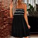 thumbnail image 2 of Gibobby Vestidos Casuales para Mujer Vestido sin tirantes con estampado de rayas para mujer para vestidos de playa para vestido con top de tubo(Negro,CH), 2 of 5