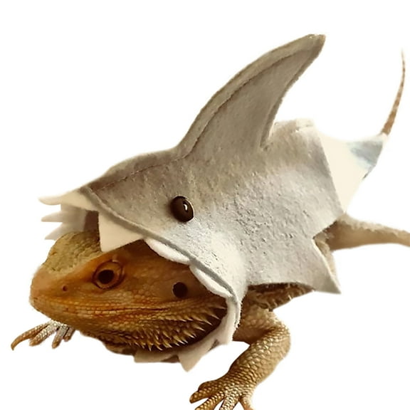 QBLEEV Lizard Clothes Shark Costume Gift,Felt Reptile Outfits Decor for Chameleon Anole Green Iguanas Leopard Gecko Amphibians Small Animals Pet Supplies Toy(3 pack)