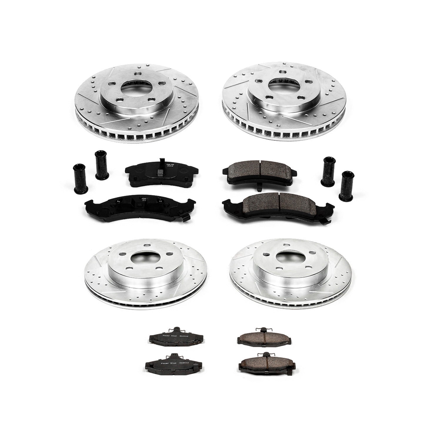 PowerStop Front and Rear Z23 Evolution Sport Carbon-Fiber Ceramic Brake Pad and Drilled & Slotted Rotor Kit Fits: CHEVROLET PONTIAC Select Models K1535