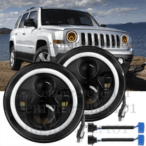 For 2008-2016 Jeep Patriot Pair 7" inch Round LED Headlights DRL Projector Light