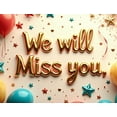 thumbnail image 5 of LUUFILx We Miss You Banner Backdrop Decoration Background for Reunion Parties Farewell Occasions Events Photography Props Supplies Heart Balloons Gold Accents, 5 of 8