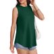 thumbnail image 5 of Camisas para mujer,Camiseta sin mangas de color liso para mujer, cuello redondo, mezcla elástica informal, para uso diario y en casa, sopatenor, 5 of 8