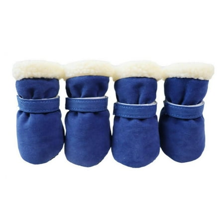 Popvcly Puppy Cute Cozy Warm Anti Slip Winter Boots for Small Medium Dogs Pets Cats Velcro Thicken Fleece Snow Shoes