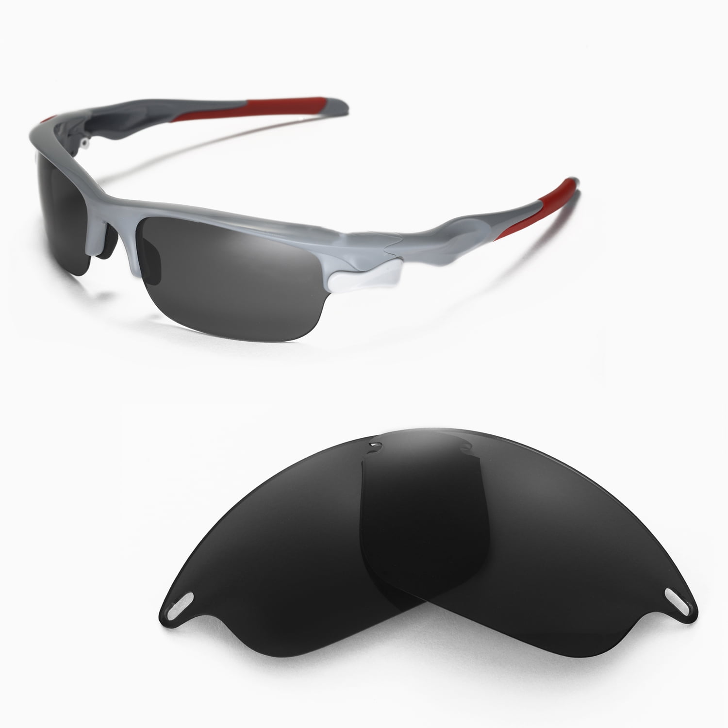 Walleva Walleva Black Polarized Replacement Lenses for Oakley Fast