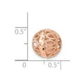 thumbnail image 3 of 14K Rose Gold Charm Pendant 10 mm Diamond-Cut Filigree Ball Chain Slide, 3 of 4