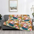 thumbnail image 2 of Disketp Retro Summer Stamp Flannel Blankets - Thick and Warm Blanket for Winter, Soft Fuzzy Plush King Blanket for All Seasons60"x50", 2 of 6