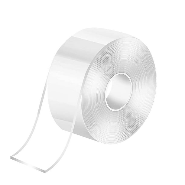 Cinta adhesiva de doble cara resistente, 1,18 pulgadas x 16,5 pies, cinta adhesiva nano extra grande de doble cara para paredes/cinta de alfombra/decoración de paredes