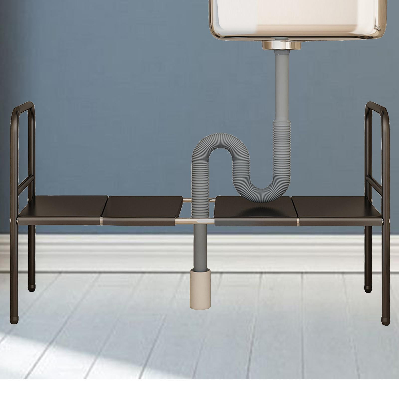 Fiocias Multi Use Under Sink Rack Cupboard Organizers Removable Shelves Expandable Under 4 Panels