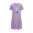 thumbnail image 5 of HomeGardon Women's Sleepwear Nightgowns for Women,Fashion Print Medium Length Dress Oversized Short Nightgown Fashion Chest Print Short Sleeve Nightdress,S-XXL, 5 of 5