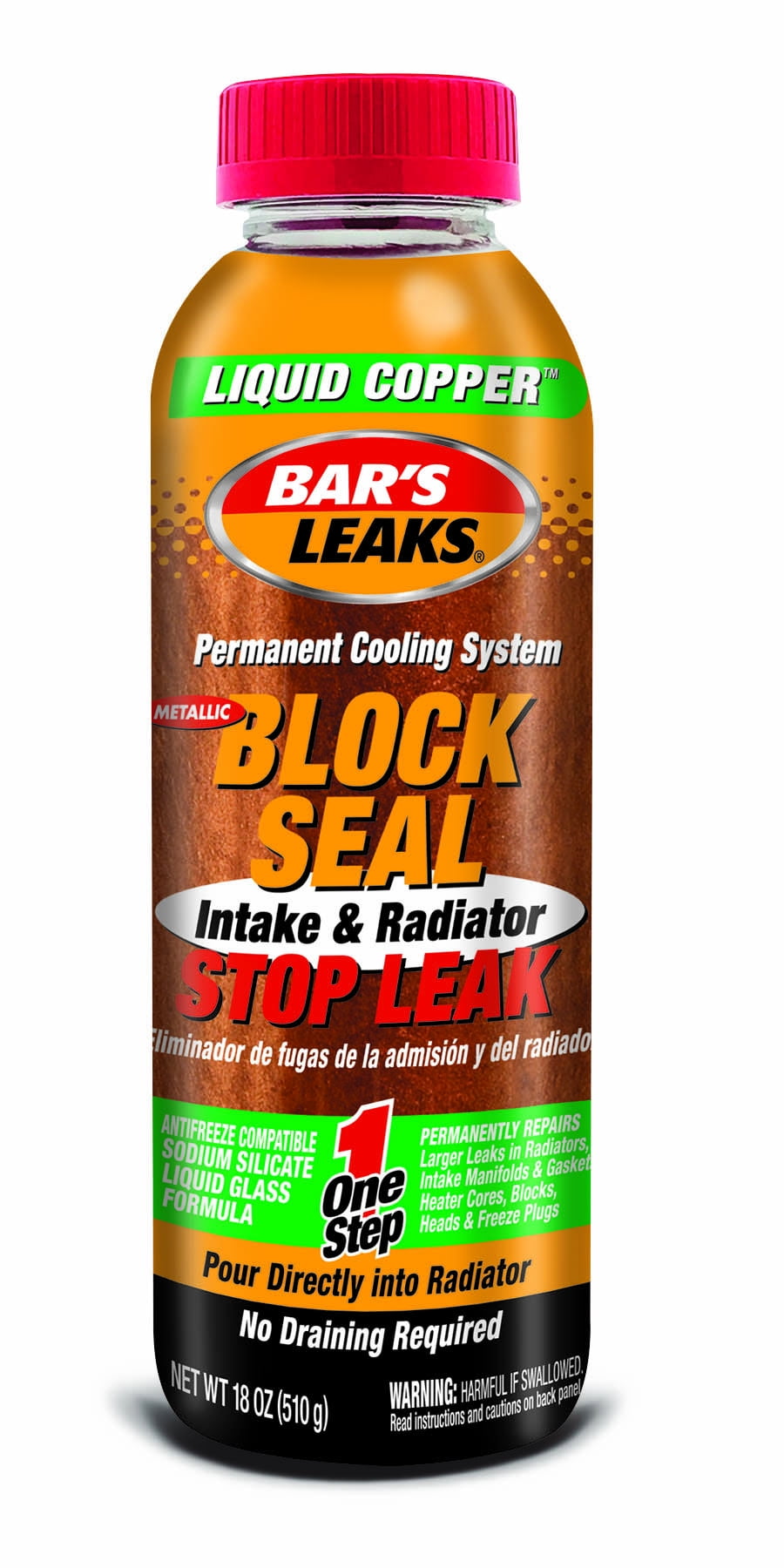 Bar's Leaks Block Seal Liquid Copper Intake & Radiator Stop Leak 18 oz
