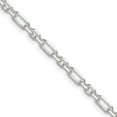 thumbnail image 2 of Diamond2Deal 925 Sterling Silver Diamond-Cut 4mm 3 Short Plus 1 Long Cable Link Chain Necklace for Men 20", 2 of 6